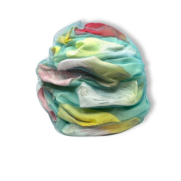 Vintage 1960s Christian Dior Silk Cotton Tulle Floral Turban Hat Paris main image 5